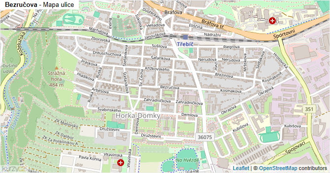 Bezručova - mapa ulice
