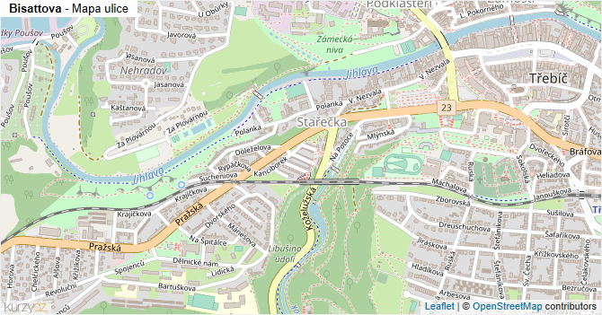 Bisattova - mapa ulice