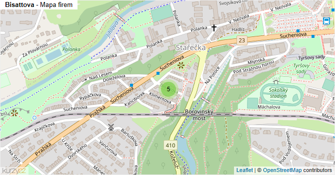 Bisattova - mapa firem