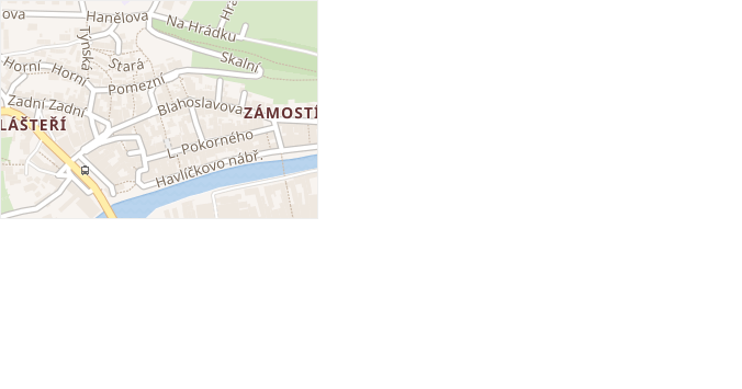 Blahoslavova v obci Třebíč - mapa ulice