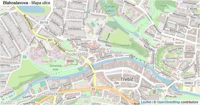 Blahoslavova - mapa ulice