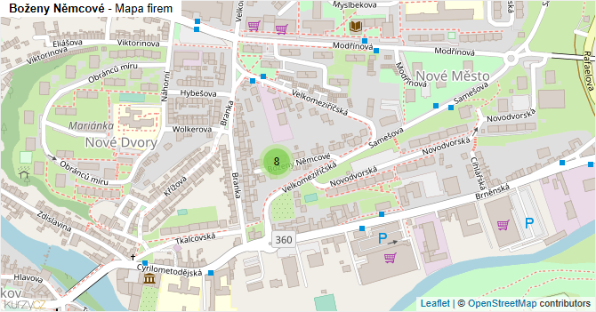 Boženy Němcové - mapa firem