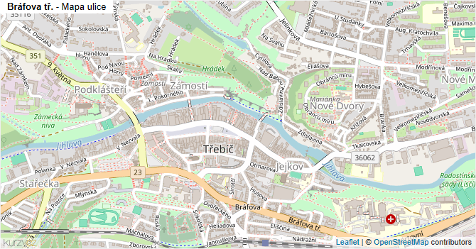 Bráfova tř. - mapa ulice