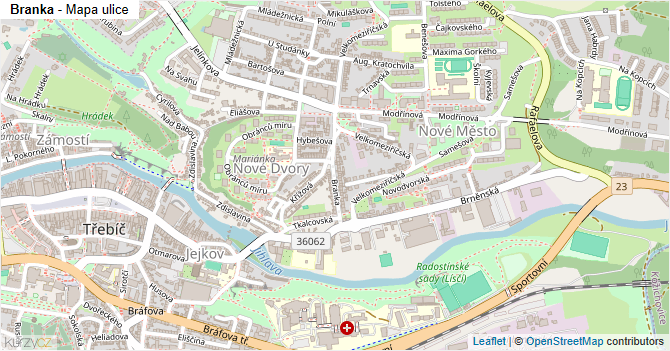 Branka - mapa ulice