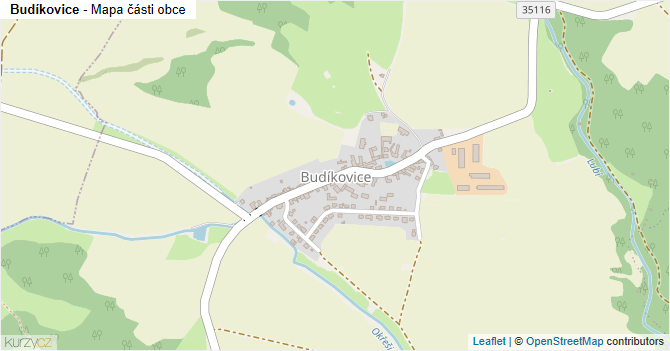 Budíkovice - mapa části obce