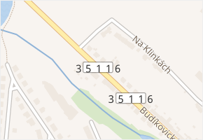 Budíkovická v obci Třebíč - mapa ulice