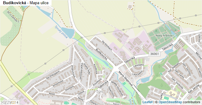 Budíkovická - mapa ulice