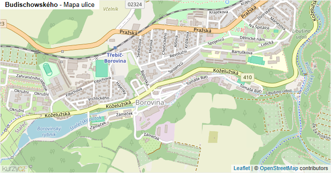 Budischowského - mapa ulice