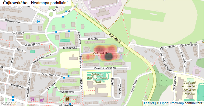 Čajkovského - mapa podnikání
