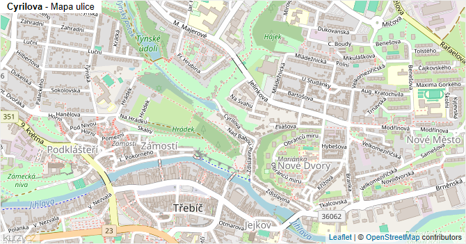 Cyrilova - mapa ulice