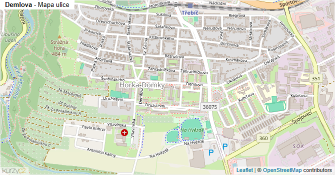 Demlova - mapa ulice