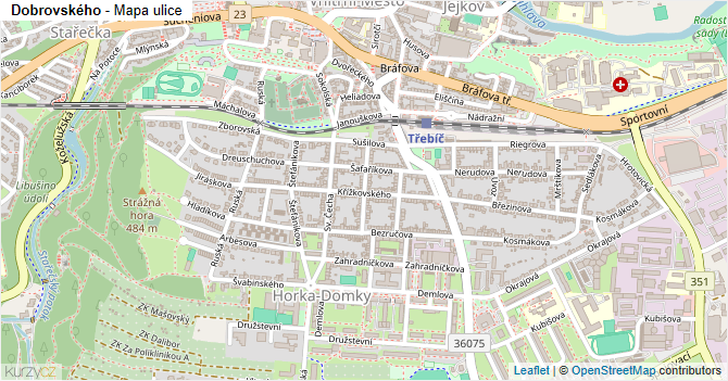Dobrovského - mapa ulice