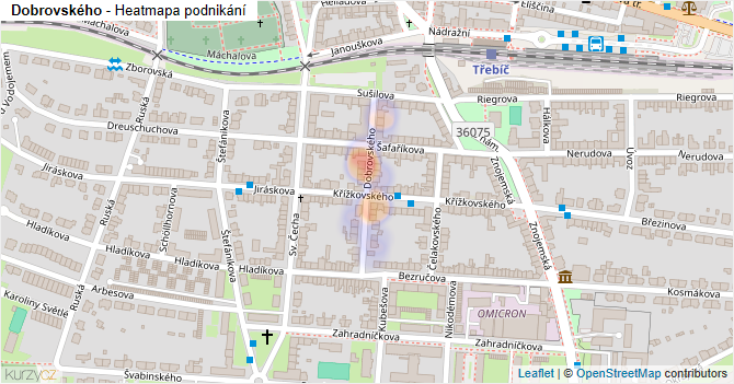 Dobrovského - mapa podnikání