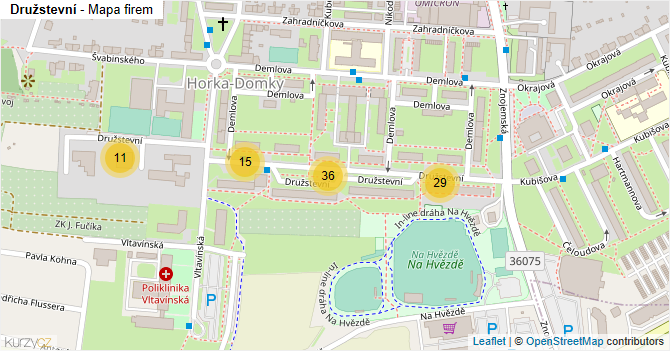 Družstevní - mapa firem