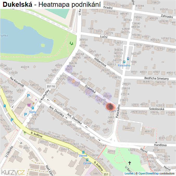 Mapa Dukelská - Firmy v ulici.