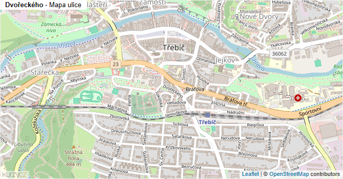 Dvořeckého - mapa ulice