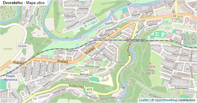 Dvorského - mapa ulice