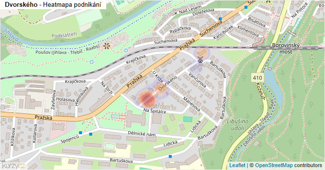 Dvorského - mapa podnikání
