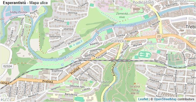 Esperantistů - mapa ulice