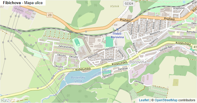 Fibichova - mapa ulice