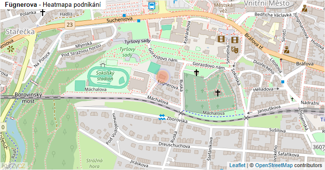Fügnerova - mapa podnikání