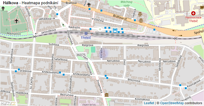 Hálkova - mapa podnikání