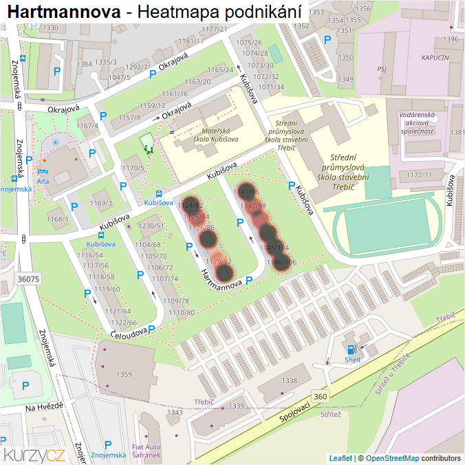 Mapa Hartmannova - Firmy v ulici.