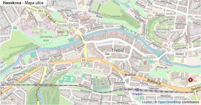 Hasskova - mapa ulice