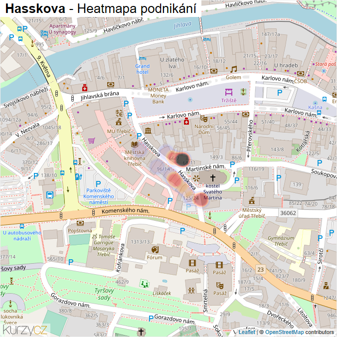 Mapa Hasskova - Firmy v ulici.