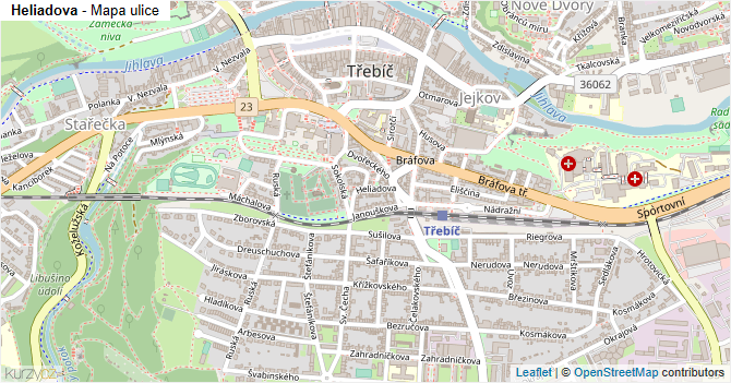Heliadova - mapa ulice