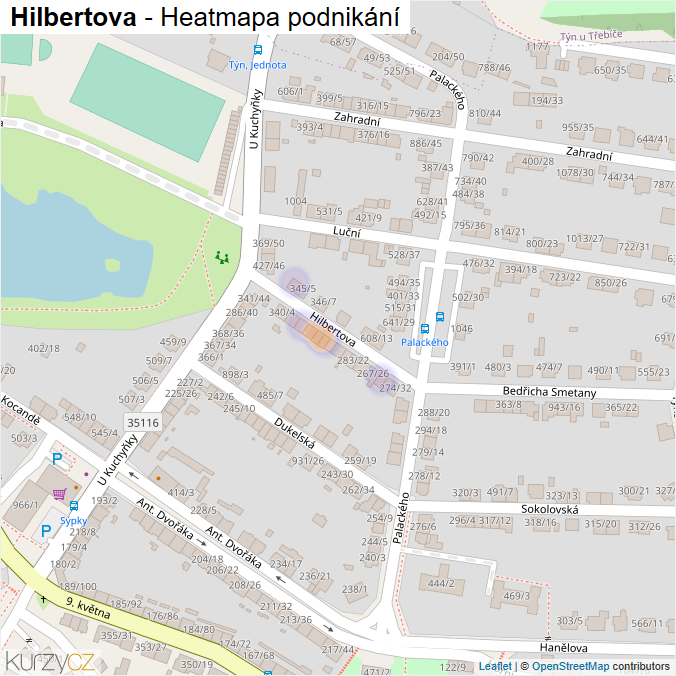 Mapa Hilbertova - Firmy v ulici.