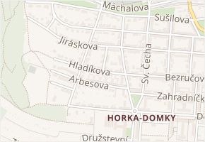 Hladíkova v obci Třebíč - mapa ulice