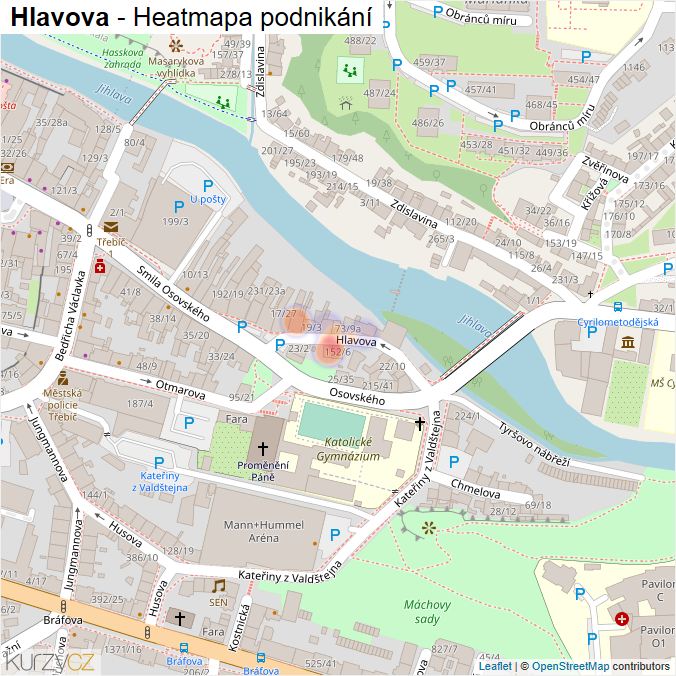 Mapa Hlavova - Firmy v ulici.