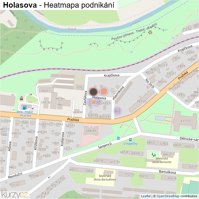 Mapa Holasova - Firmy v ulici.