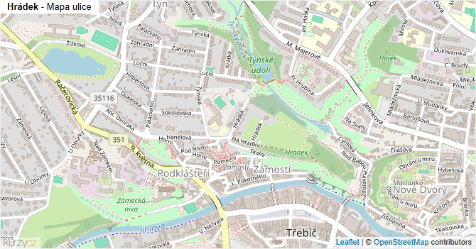 Hrádek - mapa ulice