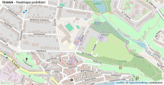 Hrádek - mapa podnikání