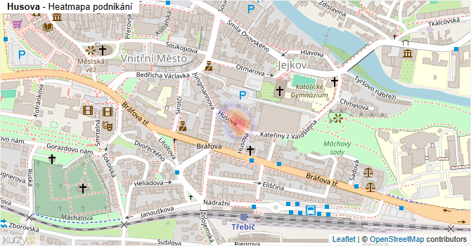 Husova - mapa podnikání
