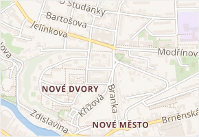 Hybešova v obci Třebíč - mapa ulice