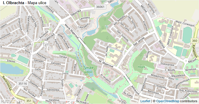 I. Olbrachta - mapa ulice