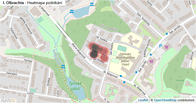 I. Olbrachta - mapa podnikání
