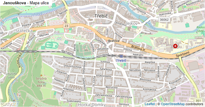 Janouškova - mapa ulice