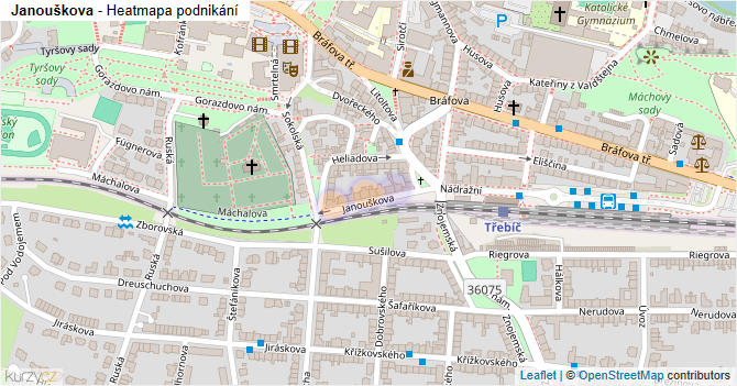 Janouškova - mapa podnikání