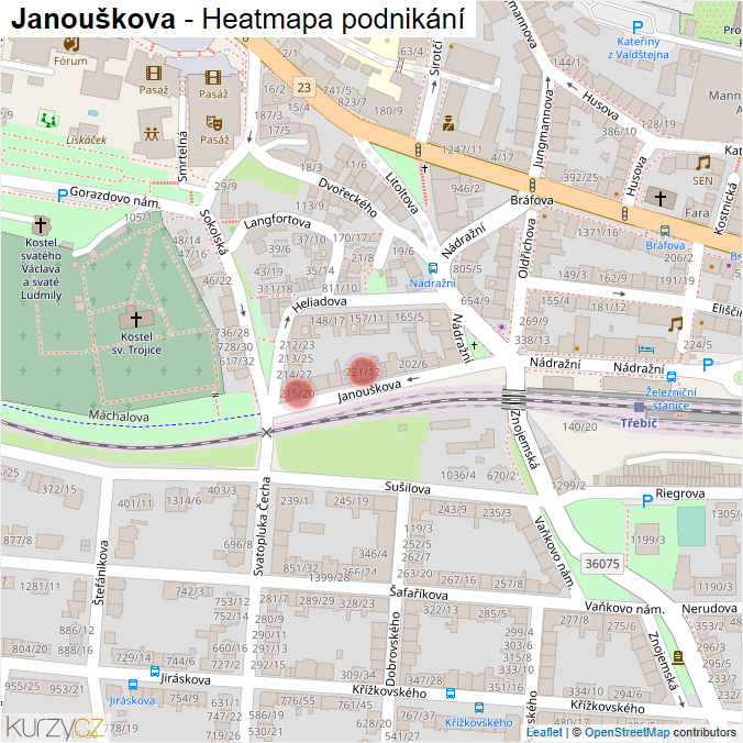 Mapa Janouškova - Firmy v ulici.