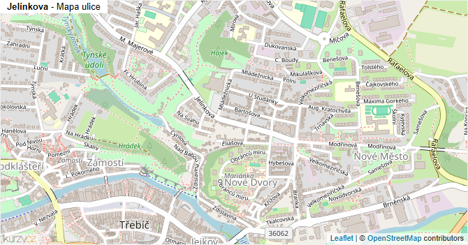 Jelínkova - mapa ulice