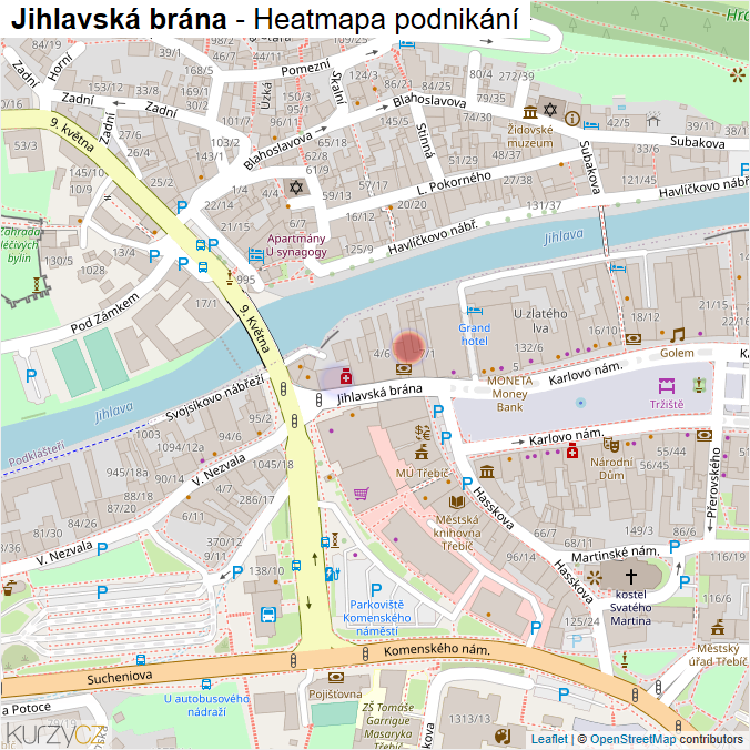 Mapa Jihlavská brána - Firmy v ulici.