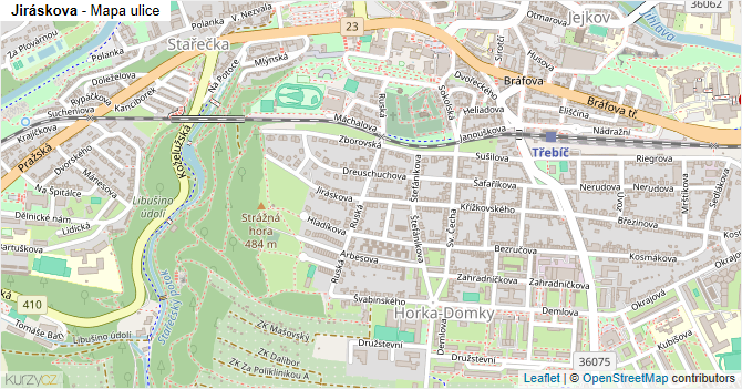 Jiráskova - mapa ulice