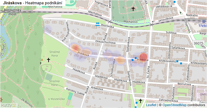Jiráskova - mapa podnikání