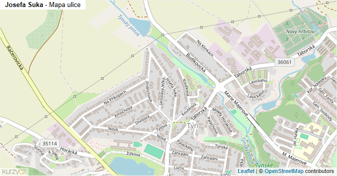 Josefa Suka - mapa ulice