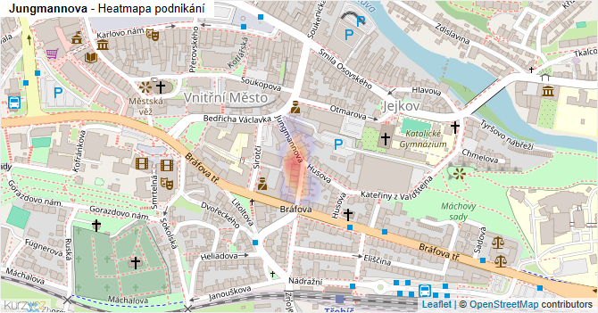 Jungmannova - mapa podnikání