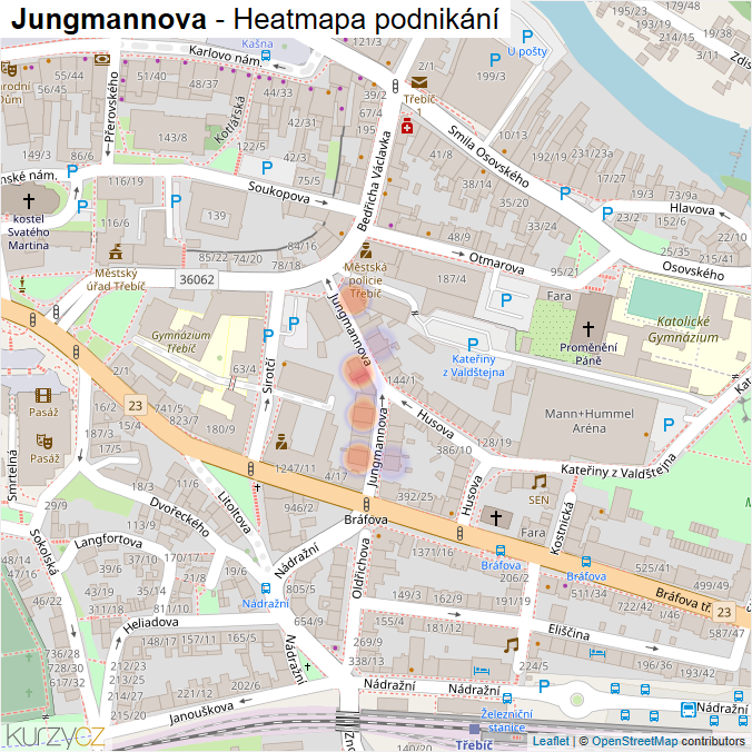 Mapa Jungmannova - Firmy v ulici.